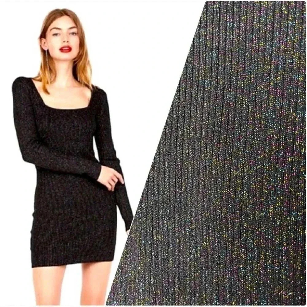 Express Black Glitter Sweater Dress Size Medium